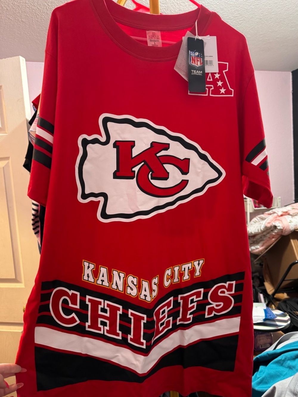 NFL Red T-Shirt with White Team Lettering
